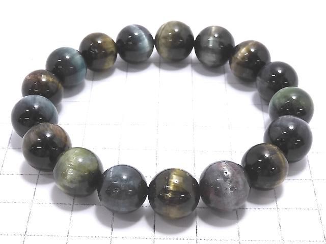 【動画】【1点もの】トルマリンキャッツアイ ラウンド12.5mm 1連(ブレス) NO.12 サムネイル4
