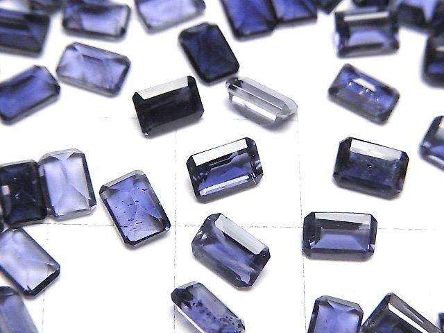 【動画】宝石質アイオライトAAA- ルース レクタングルファセットカット6×4mm 5粒 サムネイル2