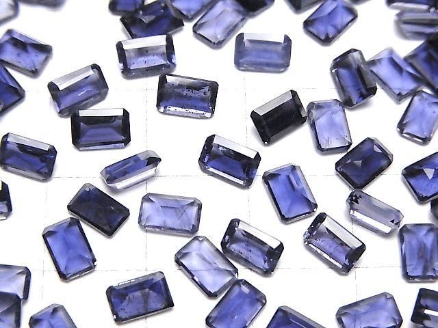 【動画】宝石質アイオライトAAA- ルース レクタングルファセットカット6×4mm 5粒 サムネイル3