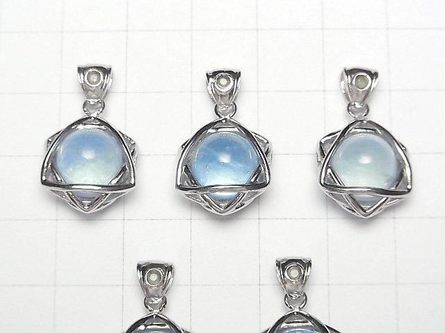 【動画】アクアマリンAAA- 10mm球入りスター形モルダバイト付きペンダントトップ SILVER925製 1個 サムネイル3