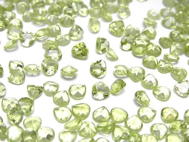 【動画】宝石質ペリドットAAA- ルース マロンファセットカット4×4mm 10粒の画像