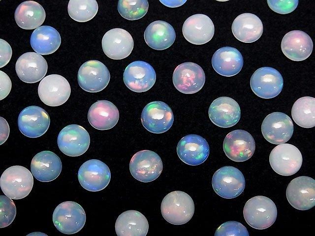 【動画】宝石質エチオピア産オパールAAA ラウンド カボション7×7mm 5個 サムネイル3