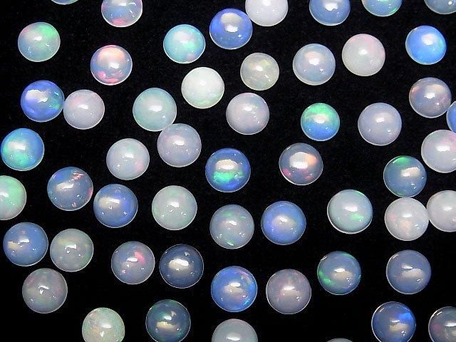【動画】宝石質エチオピア産オパールAA++ ラウンド カボション7×7mm 5個 サムネイル3