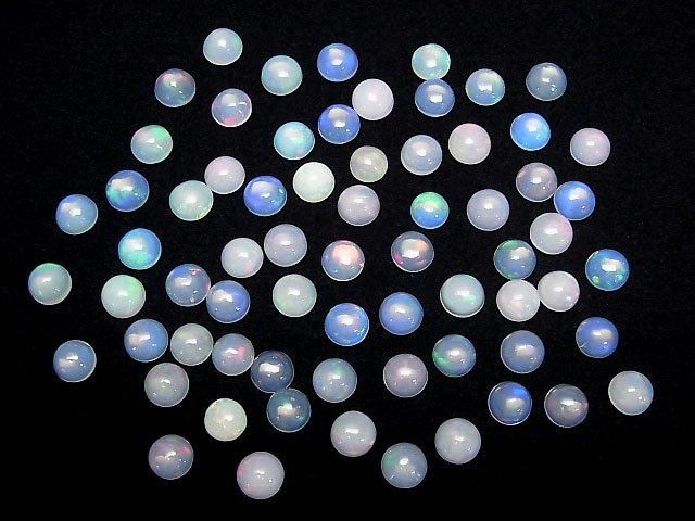 【動画】宝石質エチオピア産オパールAA++ ラウンド カボション7×7mm 5個 サムネイル4