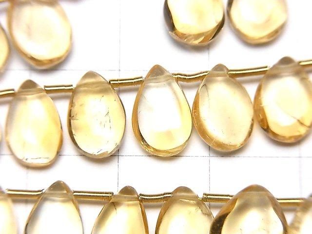【動画】宝石質シトリンAAA- ペアシェイプ(プレーン) 半連/1連(約18cm) サムネイル2