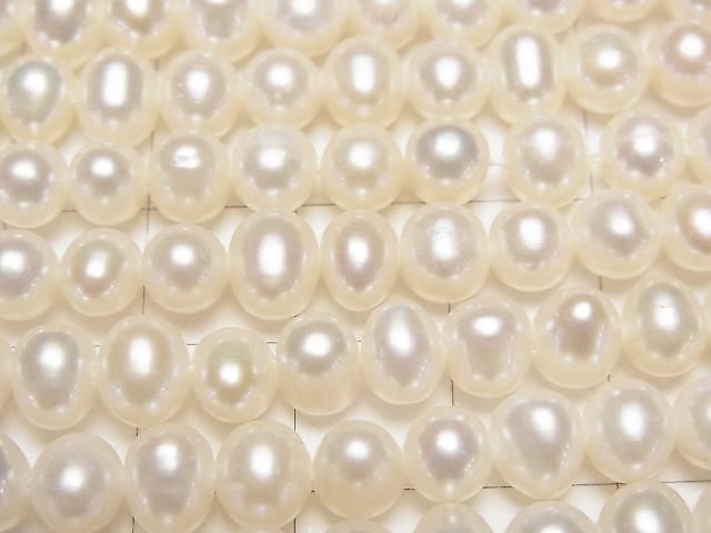 【動画】淡水真珠AA++ ポテト6~7mm ホワイト 【1mm穴】 1連(約34cm) サムネイル2