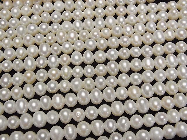 【動画】淡水真珠AA++ ポテト6~7mm ホワイト 【1mm穴】 1連(約34cm) サムネイル3