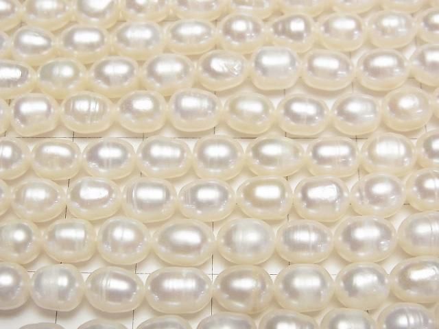 【動画】淡水真珠AA ライス7×6×6mm ホワイト 1連(約33cm) サムネイル2