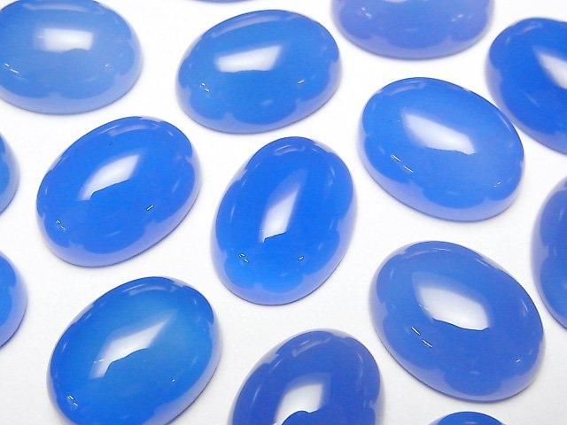 【動画】ブルーカルセドニーAAA オーバル カボション16×12mm 4個の画像