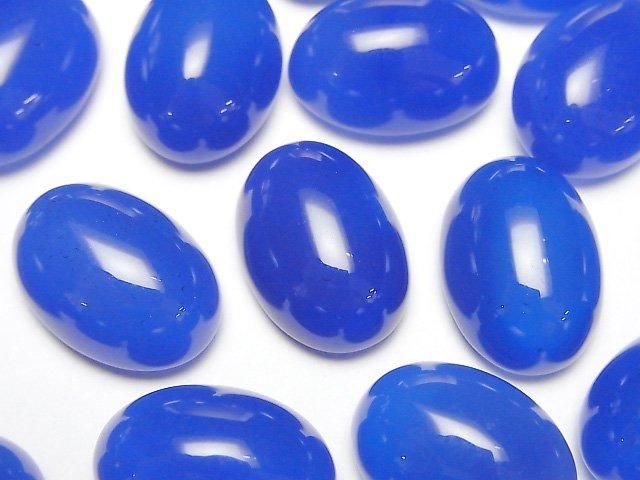 【動画】ブルーカルセドニーAAA オーバル カボション18×13mm 3個の画像