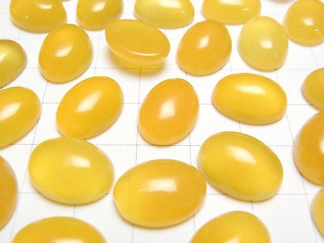 【動画】イエローカルセドニーAAA オーバル カボション16×12mm 4個 サムネイル3