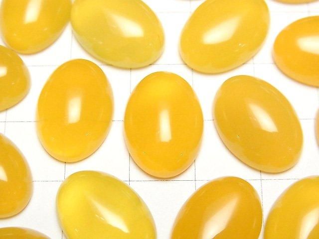 【動画】イエローカルセドニーAAA オーバル カボション18×13mm 3個 サムネイル2
