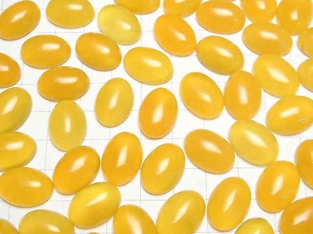 【動画】イエローカルセドニーAAA オーバル カボション18×13mm 3個 サムネイル4