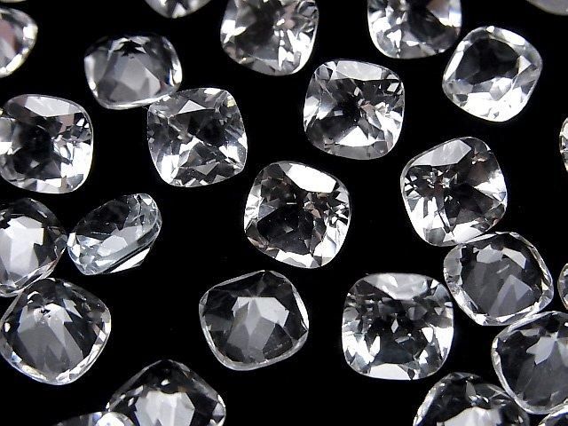 【動画】宝石質ホワイトトパーズAAA ルース スクエアファセットカット8×8mm 3粒の画像