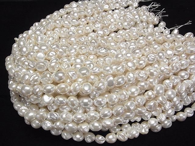 【動画】貝パール ホワイト バロック10~11mm 1連(約38cm) サムネイル4