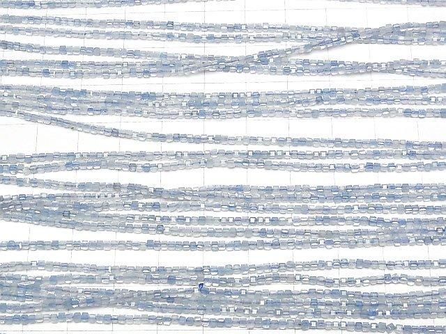 【動画】【素晴らしい輝き】アクアマリンAAA- キューブカット1.5×1.5×1.5mm 1連(約37cm) サムネイル3