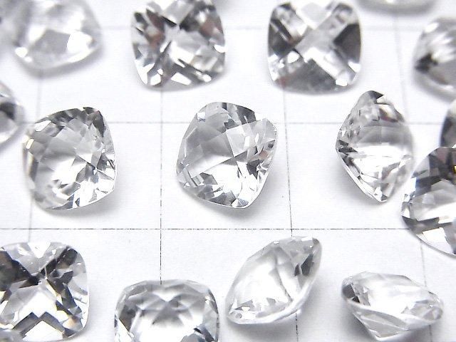 【動画】宝石質ホワイトトパーズAAA ルース スクエアファセットカット(チェッカーカット)8×8mm 3粒 サムネイル2