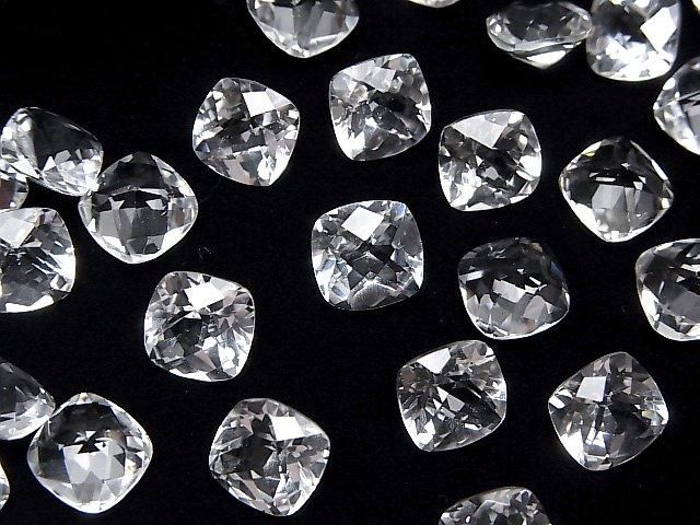 【動画】宝石質ホワイトトパーズAAA ルース スクエアファセットカット(チェッカーカット)8×8mm 3粒 サムネイル3