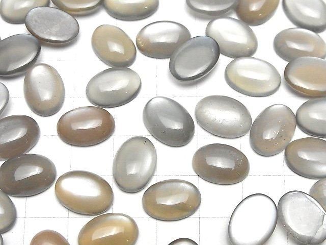 【動画】ブラウン~グレームーンストーンAAA オーバル カボション14×10mm 2個 サムネイル4