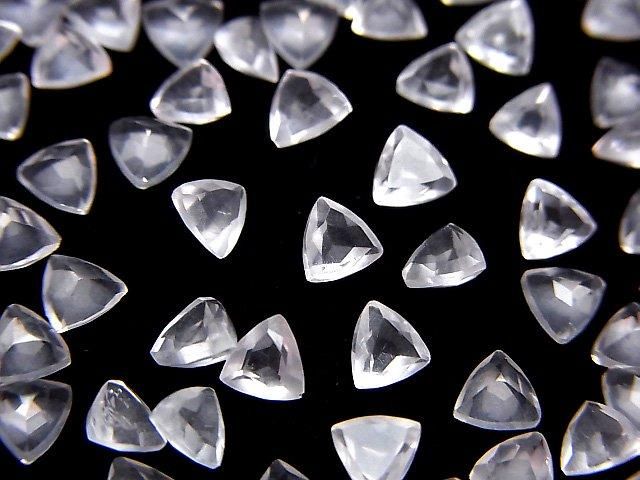 【動画】宝石質ローズクォーツAAA ルース トライアングルファセットカット4×4mm 10粒の画像