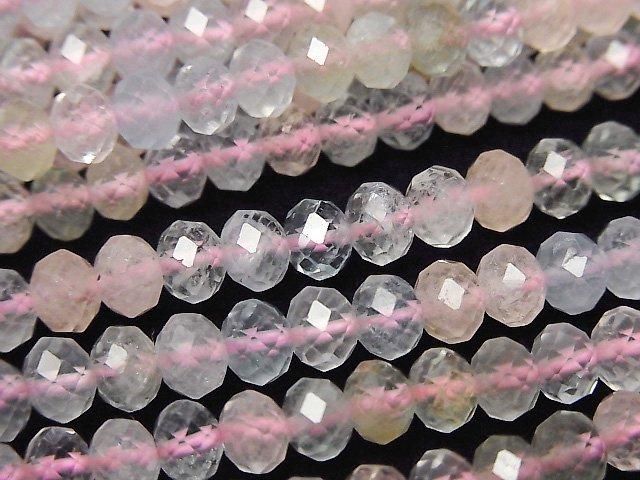 【動画】【素晴らしい輝き】ベリルミックス(マルチカラーアクアマリン)AAA- ボタンカット5×5×4mm 半連/1連(約36cm)の画像