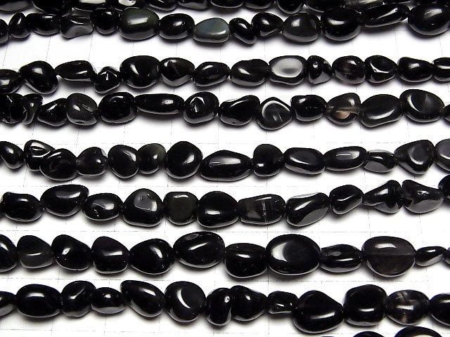 【動画】ブラックオブシディアンAA++ タンブル 1連(約37cm) サムネイル3