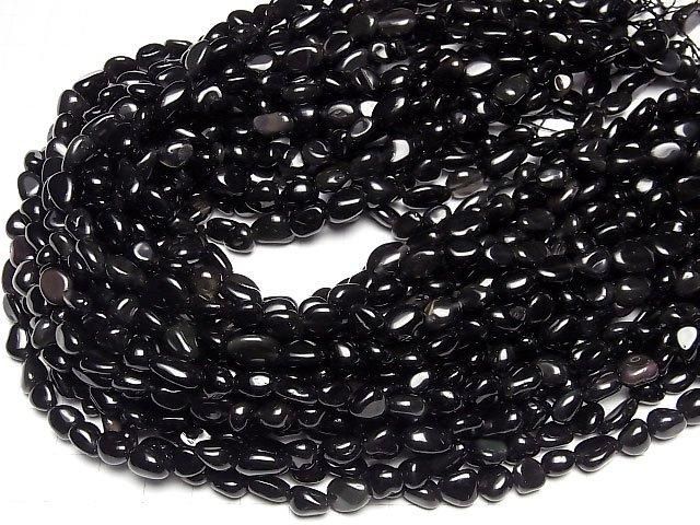 【動画】ブラックオブシディアンAA++ タンブル 1連(約37cm) サムネイル4