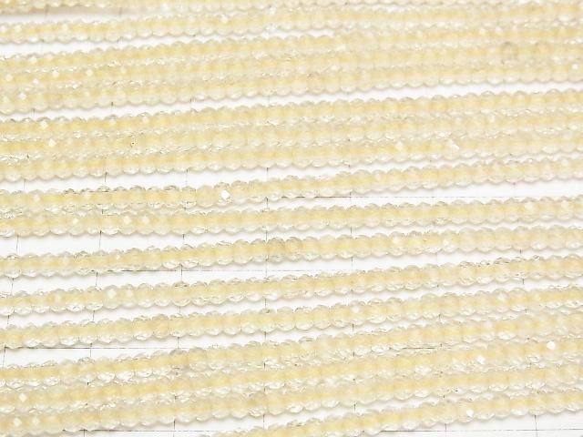 【動画】【素晴らしい輝き】レモンクォーツAA++ ボタンカット3×3×2mm 1連(約37cm) サムネイル3