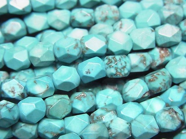 【動画】マグネサイトターコイズ レクタングルチューブカット6×5×5mm 1連(約34cm)の画像