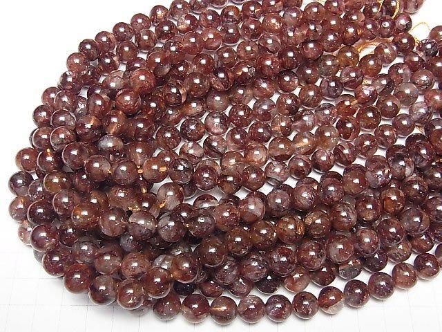 【動画】レッドヘマタイトクォーツAAA ラウンド10mm 半連/1連(約37cm) サムネイル4