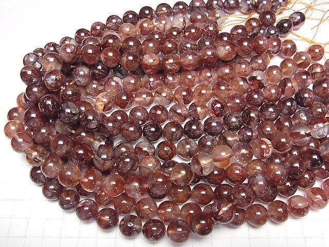 【動画】レッドヘマタイトクォーツAAA ラウンド12mm 半連/1連(約36cm) サムネイル4