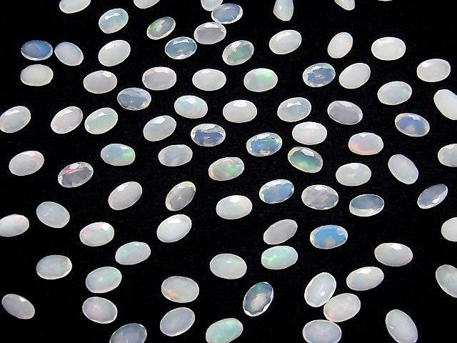 【動画】宝石質エチオピア産オパールAA+ ルース オーバルファセットカット6×4mm 10粒 サムネイル4
