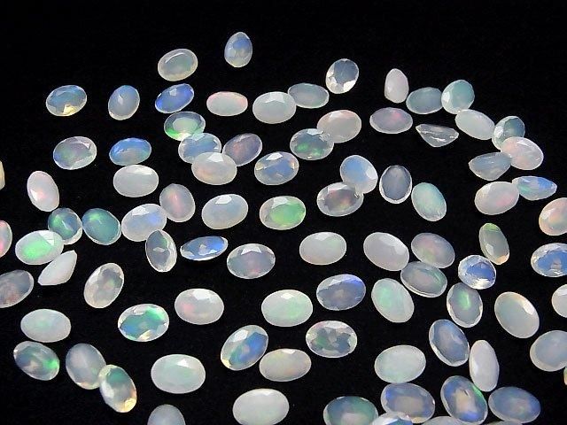 【動画】宝石質エチオピア産オパールAA++ オーバルファセットカット7×5mm 5粒 サムネイル4
