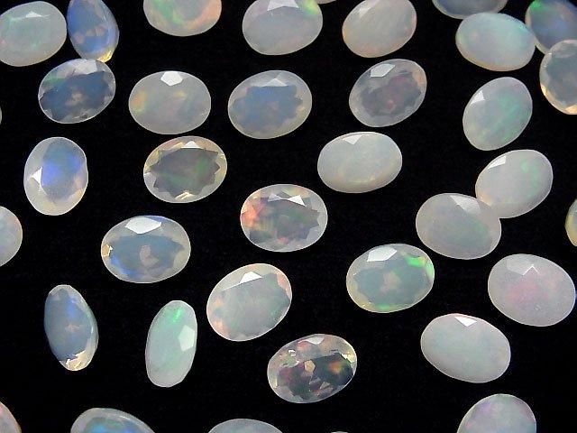 【動画】宝石質エチオピア産オパールAA++ オーバルファセットカット9×7mm 3粒 サムネイル3