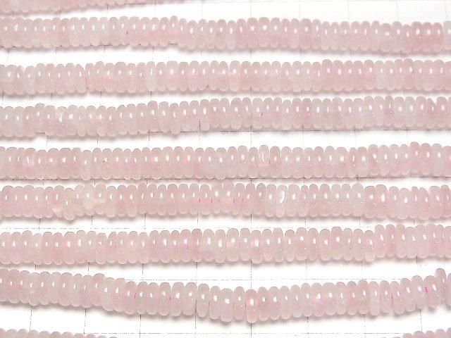 【動画】ローズクォーツAA++ ロンデル(ボタン)6×6×2mm 1連(約37cm) サムネイル3