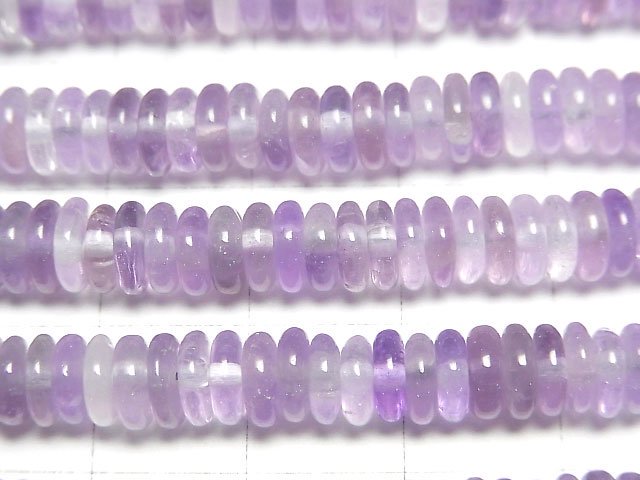 【動画】ライトカラーアメジストAA ロンデル(ボタン)6×6×2mm 1連(約37cm) サムネイル2