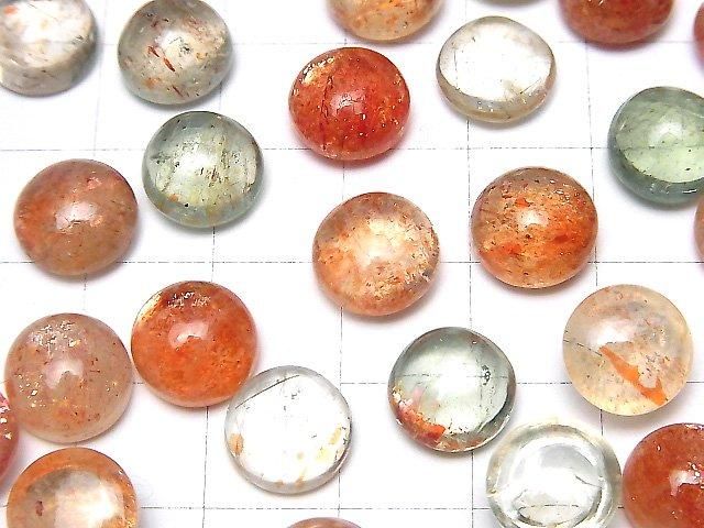 【動画】宝石質マルチカラーサンストーンAAA- ラウンド カボション10×10mm 3個 サムネイル3
