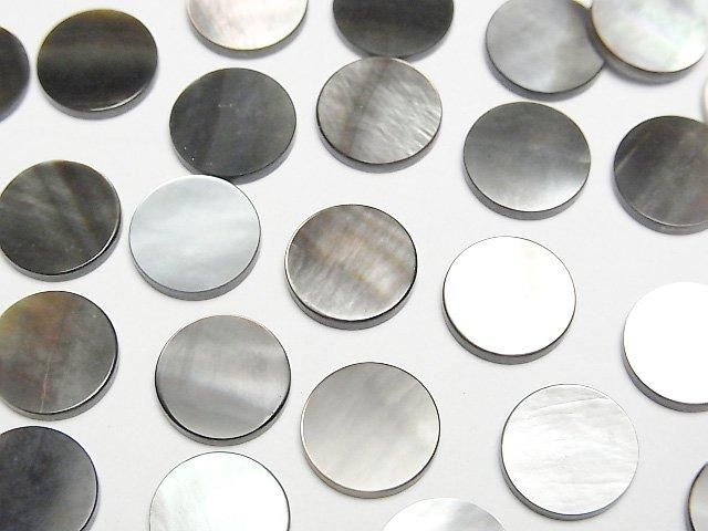 【動画】高品質ブラックシェル(黒蝶貝)AAA 穴なしフラットコイン10×10mm 5枚の画像