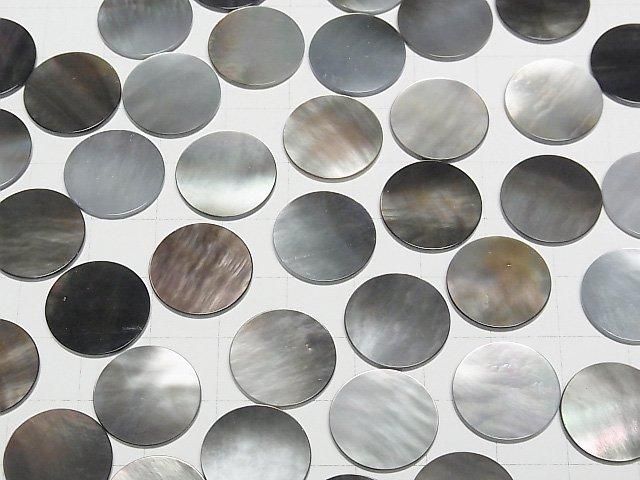 【動画】高品質ブラックシェル(黒蝶貝)AAA 穴なしフラットコイン16×16mm 3枚 サムネイル4