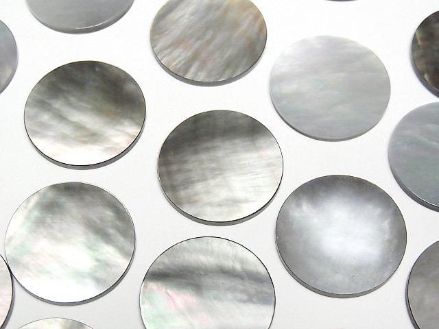 【動画】高品質ブラックシェル(黒蝶貝)AAA 穴なしフラットコイン18×18mm 3枚の画像