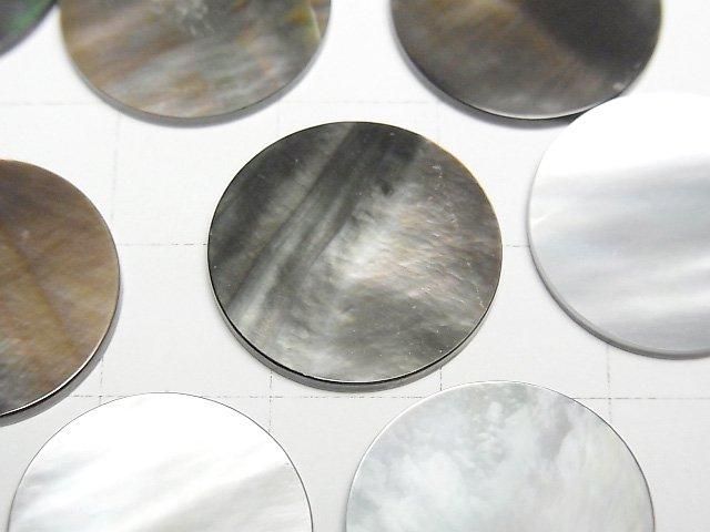 【動画】高品質ブラックシェル(黒蝶貝)AAA 穴なしフラットコイン18×18mm 3枚 サムネイル2