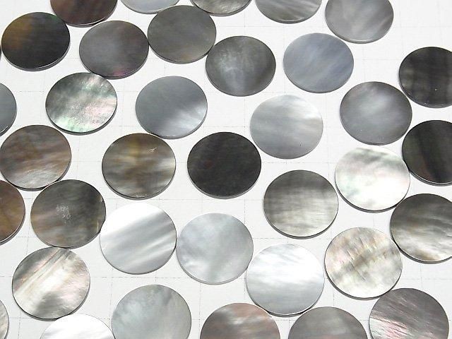【動画】高品質ブラックシェル(黒蝶貝)AAA 穴なしフラットコイン18×18mm 3枚 サムネイル4