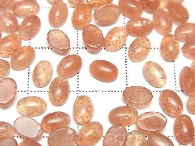 【動画】宝石質サンストーンAAA- オーバル カボション6×4mm 5個 サムネイル2