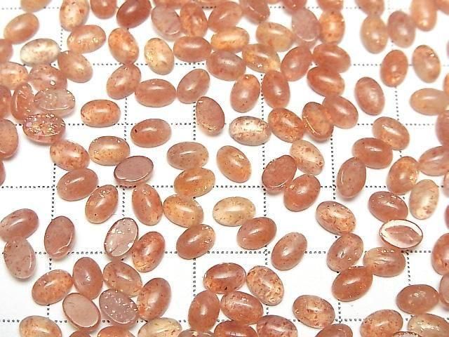 【動画】宝石質サンストーンAAA- オーバル カボション6×4mm 5個 サムネイル4