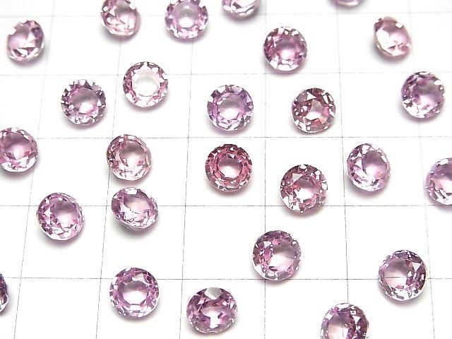 【動画】合成ピンクサファイアAAA ルース ラウンドファセットカット6×6mm 1粒 サムネイル3