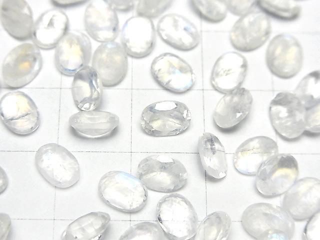 【動画】宝石質レインボームーンストーンAAA- ルース オーバルファセットカット7×5mm 3粒 サムネイル2