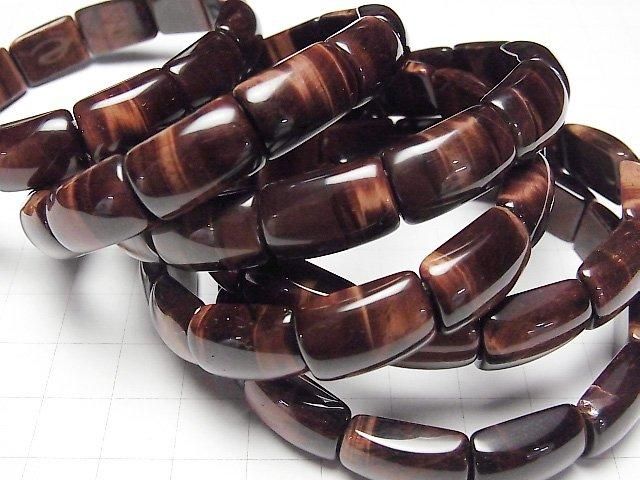【動画】レッドタイガーアイAAA- 2つ穴レクタングル16×10×6mm 1連(バングルブレス) サムネイル3