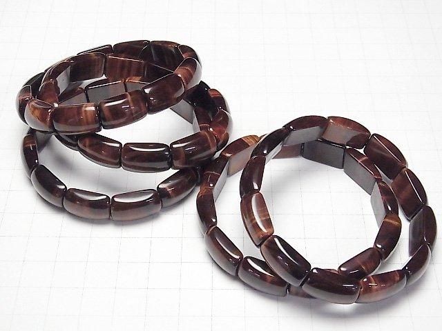 【動画】レッドタイガーアイAAA- 2つ穴レクタングル16×10×6mm 1連(バングルブレス) サムネイル4