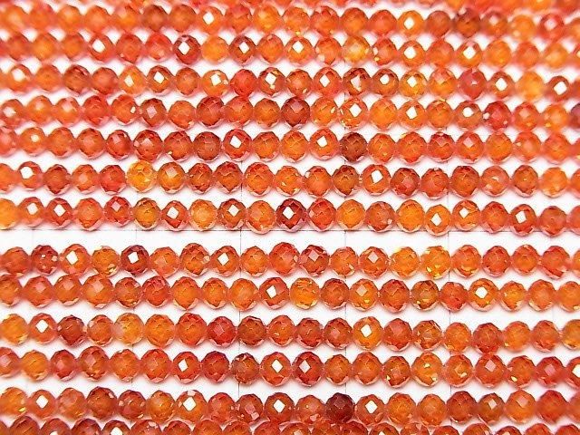 【動画】【素晴らしい輝き】キュービックジルコニアAAA ラウンドカット3mm 【ダークオレンジ】 1連(約35cm) サムネイル3