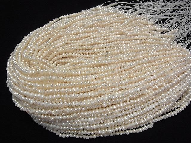 【動画】淡水真珠AA ホワイト ロンデル4~5mm 1連(約33cm) サムネイル4
